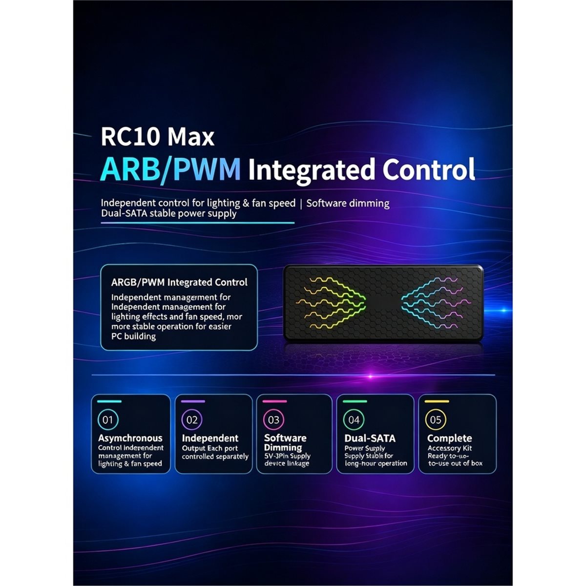RC10max ARGB Hub Computer Case - огляд і ціна Case Fan Controller