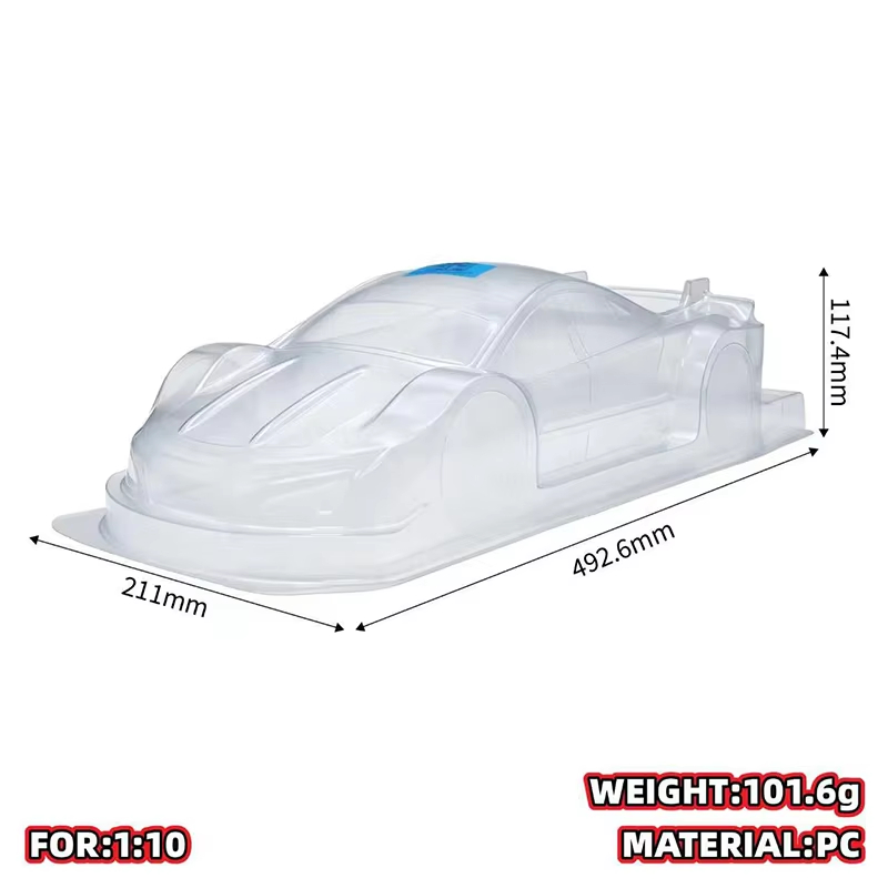 1Pc 1/10 190mm Clear Unpainted - огляд і ціна Pc Chassis