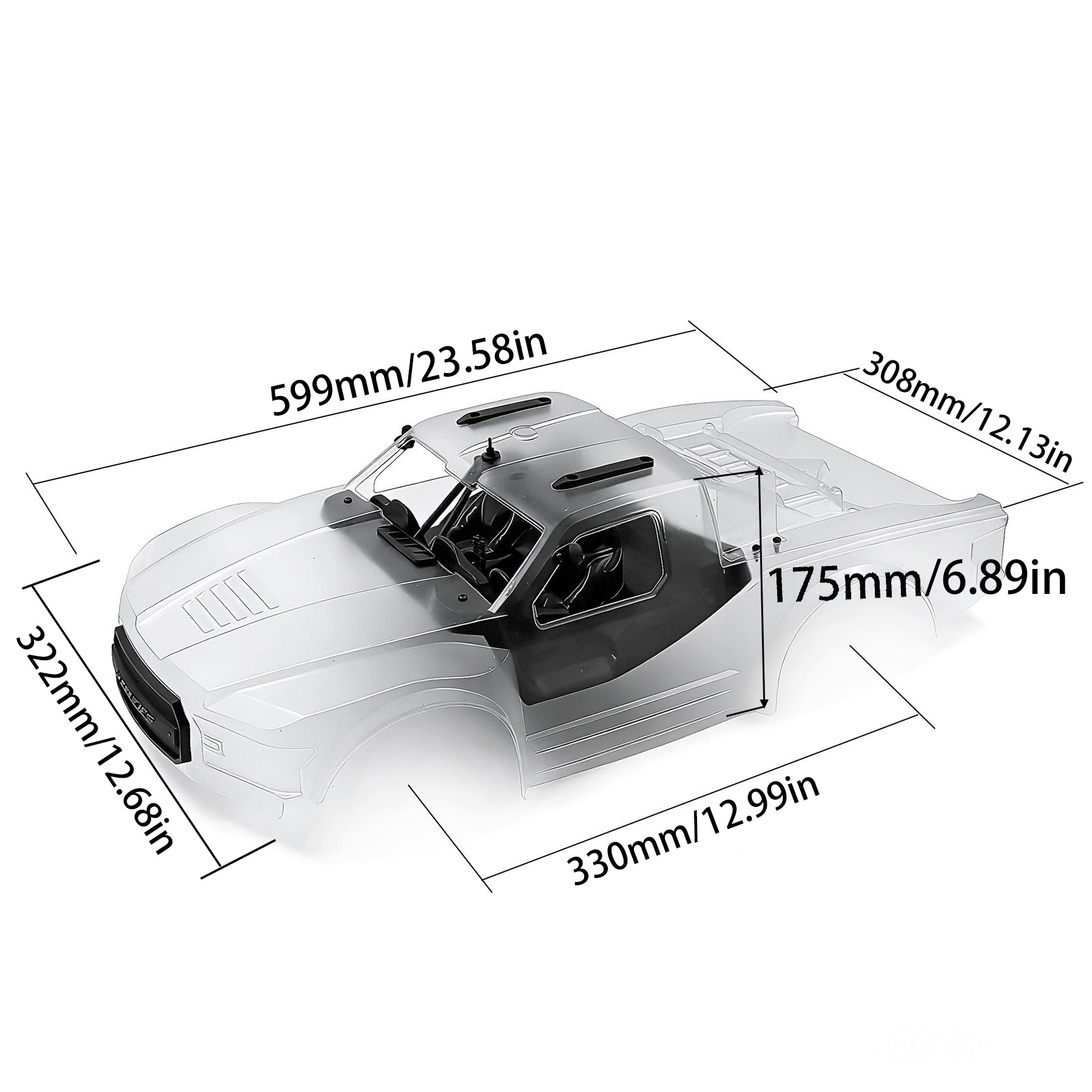 1:10 Short Course Truck PC Bod - огляд і ціна Pc Chassis