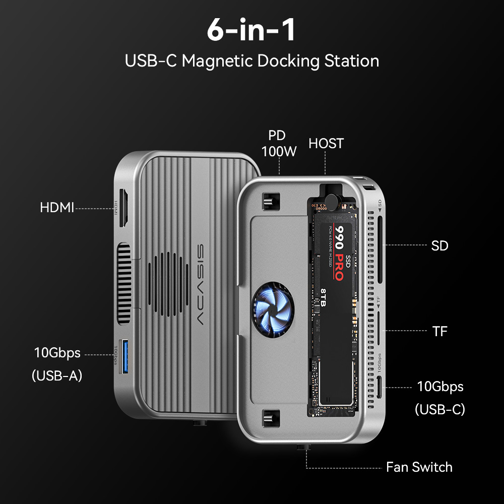 ACASIS M.2 NVMe SSD Case Magne - огляд і ціна Case Fans