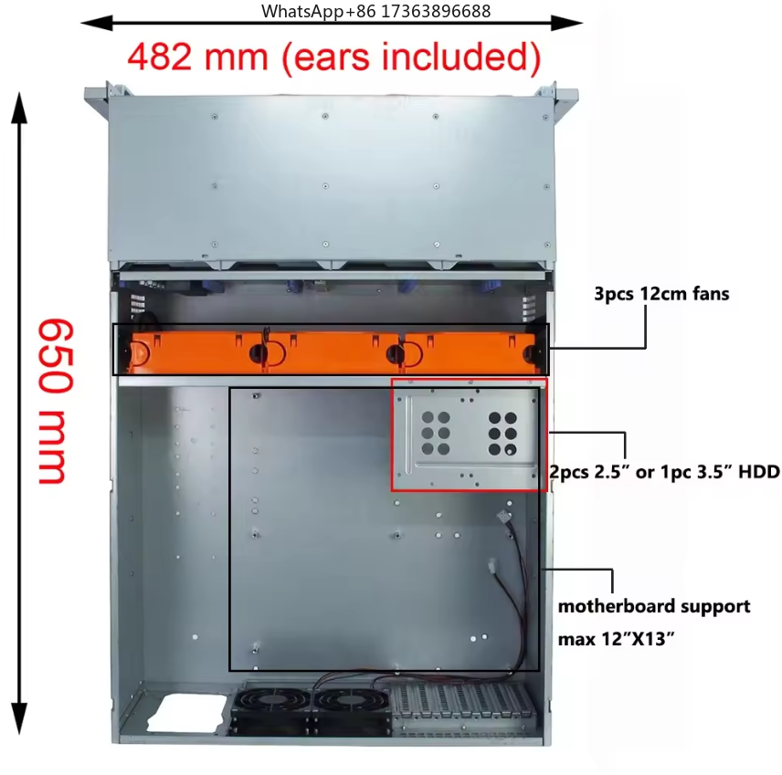 4U Rackmount Server Case 24 Ho - огляд і ціна Case Fans